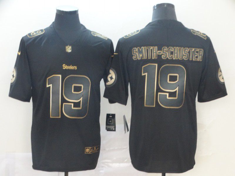 Men Pittsburgh Steelers #19 Smith-Schuster Nike Vapor Limited Black Golden NFL Jerseys->minnesota vikings->NFL Jersey